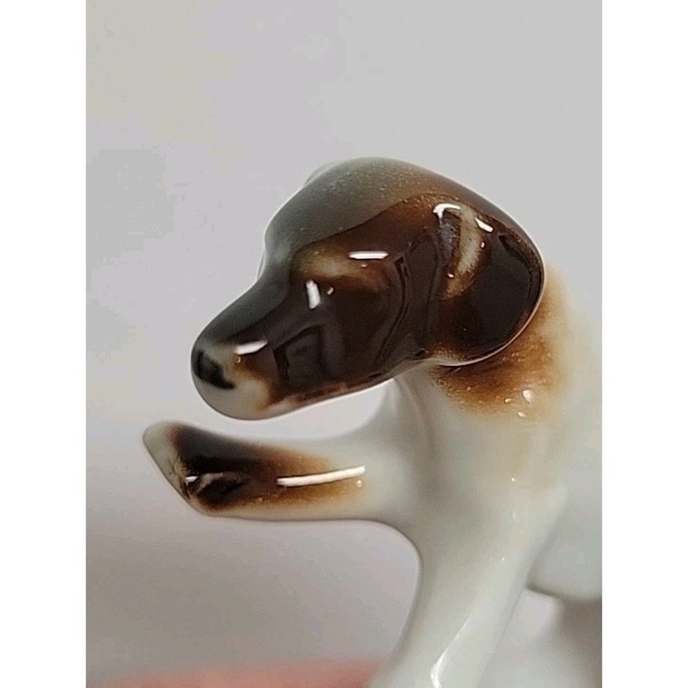 1950's Vtg Miniature Porcelain Hound Dog Figurine Japan